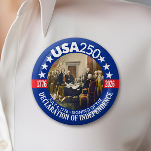 USA 250 - 1776-2026 - Declaration of Independence 6 Cm Round Badge