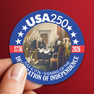 USA 250 - 1776-2026 - Declaration of Independence Classic Round Sticker
