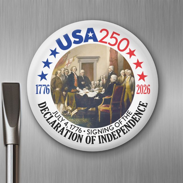 USA 250 - 1776-2026 - Declaration of Independence Magnet (USA 250 - Celebrate America - American Revolution 250 Magnet)