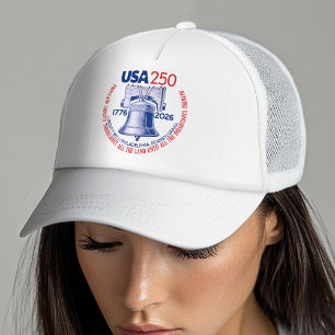 USA 250 - 1776-2026 - Liberty Bell Red White Blue Trucker Hat