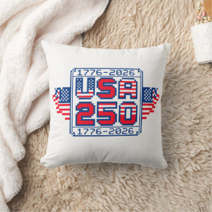 USA 250 – 1776 to 2026 Pixel Art Cushion