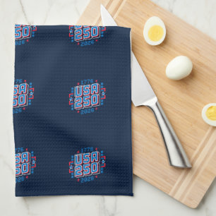 USA 250 – 1776 to 2026 Pixel Art Tea Towel