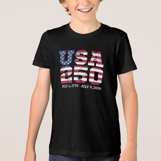 USA 250 4Th Of July Tri-Blend Shirt (Front)