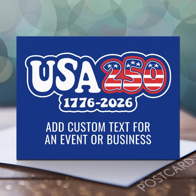 USA 250 - America's 250th Birthday Red White Blue Postcard (USA 250 Postcard)