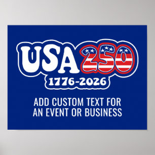 USA 250 - America's 250th Birthday Red White Blue Poster