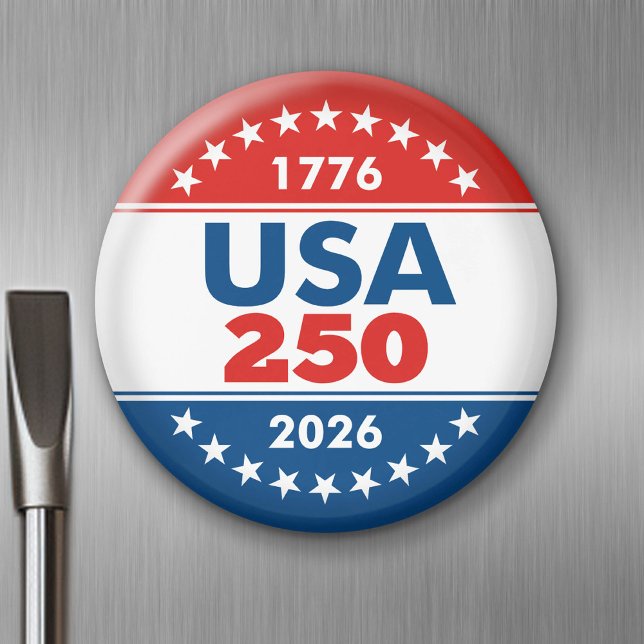 USA 250 - America's Birthday Classic - 1776-2026 Magnet (USA 250 - Celebrate America - American Revolution 250 Magnet)