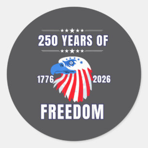 Usa 250 Anniversary Eagle 1776 To 2026 Patriotic A Classic Round Sticker
