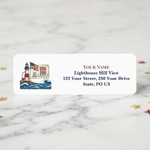 USA 250 Anniversary Lighthouse Coastal Waves Decor