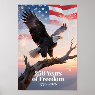 USA 250 Bald Eagle Patriotic 1776–2026 Poster