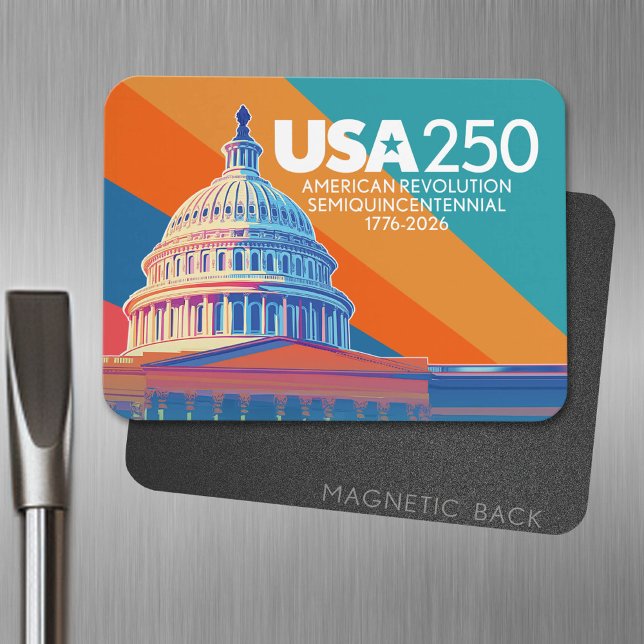 USA 250 Birthday Capital - America Celebration Magnet (USA 250 Magnet - Celebrate America)