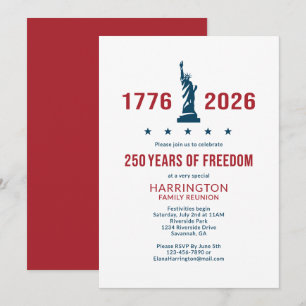 USA 250 Family Reunion 1776 2026 Patriotic Invitation