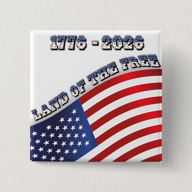 USA 250 Freedom 1776-2026 Patriotic 15 Cm Square Badge (Front)