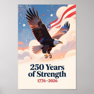 USA 250 Hawk Patriotic 1776–2026 Poster