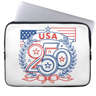 USA 250 Patriotic Anniversary Emblem Design Laptop Sleeve