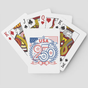 USA 250 Patriotic Anniversary Emblem Design Playing Cards
