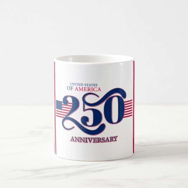 USA 250 Patriotic Anniversary Mug  ("Honoring the red, white, and blue")