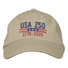 USA 250 with American Flag Bar - red white blue