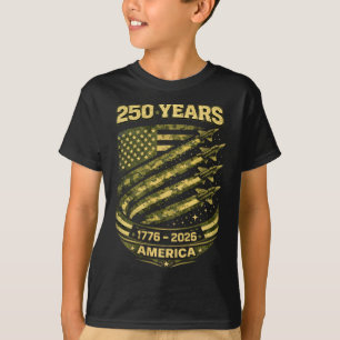 Usa 250 Years 1776-2026 250th Birthday Camo 4th Of T-Shirt