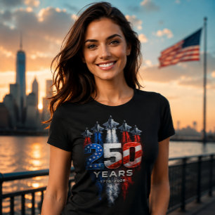 USA 250 Years 1776-2026 Patriotic Jet Airshow T-Shirt