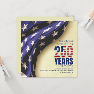 USA 250 Years American Independence Birthday Invitation