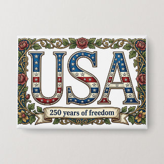 USA 250 Years Anniversary Silver Florals Souvenir