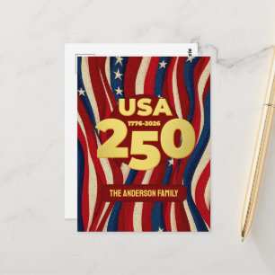 USA 250 Years Custom Patriotic Postcard