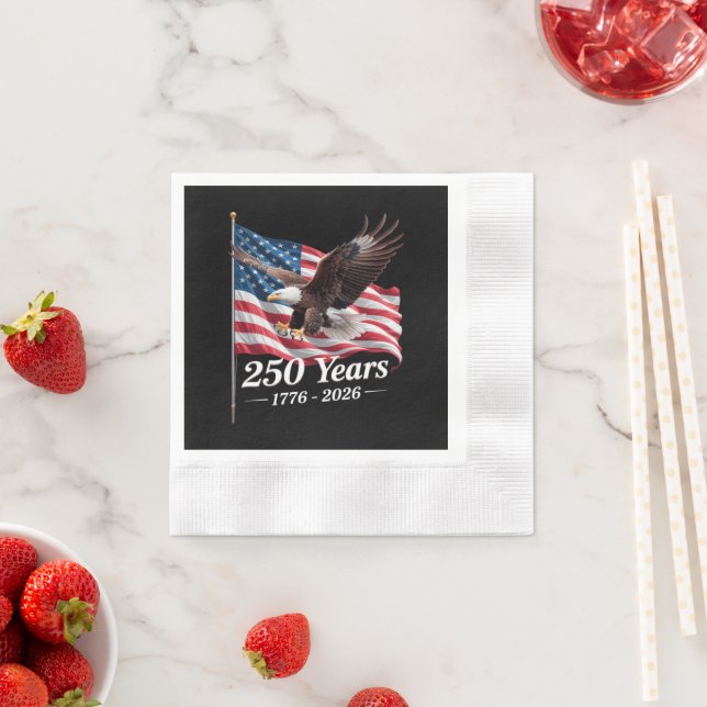 USA 250 Years Eagle 1776-2026 Flag Napkin (Insitu)