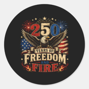 Usa 250 Years Fourth Of July Patriotic 1776 Classic Round Sticker