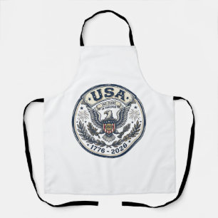 USA 250 Years Freedom Vintage Eagle Badge Shirt_1 Apron