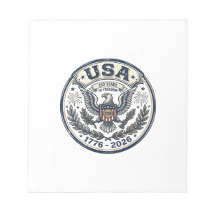 USA 250 Years Freedom Vintage Eagle Badge Shirt_1 Notepad