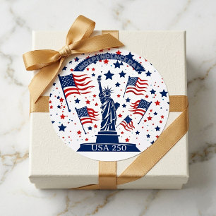 USA 250 Years Independence Day Statue Of Liberty  Classic Round Sticker