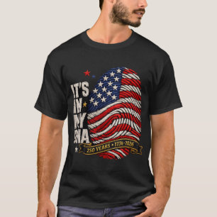 USA 250 years Its In My DNA American Fingerprint  T-Shirt