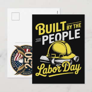 USA 250 Years Labour Day Celebration Holiday Postcard
