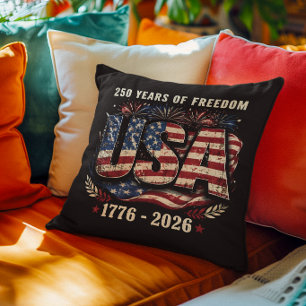 USA 250 Years of Freedom 1776–2026 Patriot Cushion