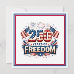 USA 250 Years Of Freedom American Flag Design Holiday Card