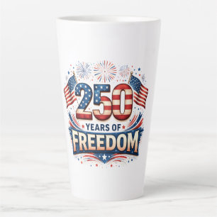 USA 250 Years Of Freedom American Flag Design Latte Mug