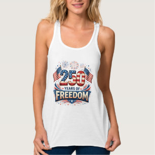 USA 250 Years Of Freedom American Flag Design Singlet