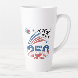 USA 250 Years of Freedom Celebration Design Latte Mug