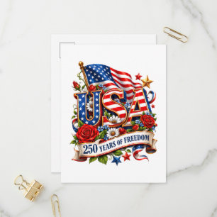 USA 250 Years of Freedom Celebration Invitation Postcard