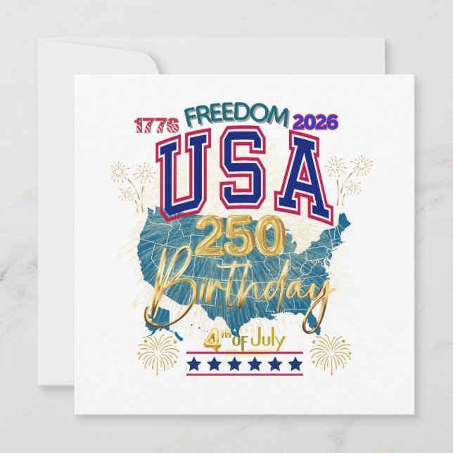 USA 250 YEARS OF FREEDOM INVITATION (Front)