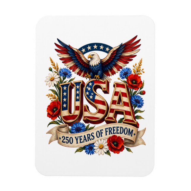 USA 250 Years of Freedom Magnet (Vertical)