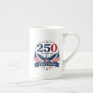 USA 250 Years Of Freedom Patriotic Eagle Design Bone China Mug