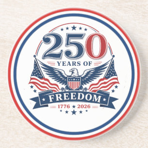 USA 250 Years Of Freedom Patriotic Eagle Design Coaster