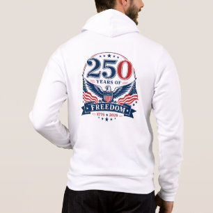 USA 250 Years Of Freedom Patriotic Eagle Design Hoodie