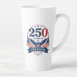 USA 250 Years Of Freedom Patriotic Eagle Design Latte Mug