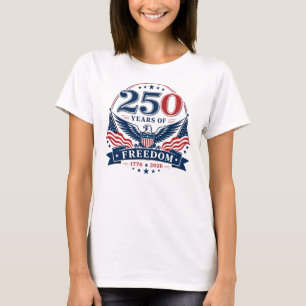 USA 250 Years Of Freedom Patriotic Eagle Design T-Shirt