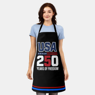 USA 250 Years Of Freedom Patriotic Flag Design Apron