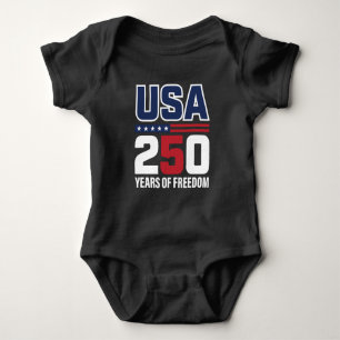 USA 250 Years Of Freedom Patriotic Flag Design Baby Bodysuit