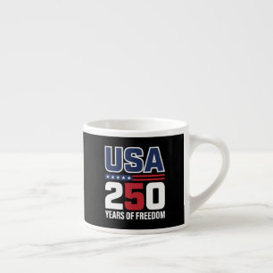 USA 250 Years Of Freedom Patriotic Flag Design Espresso Cup