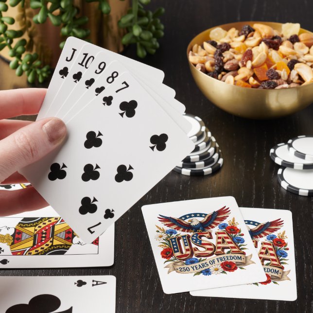 USA 250 Years of Freedom Playing Cards (In Situ)